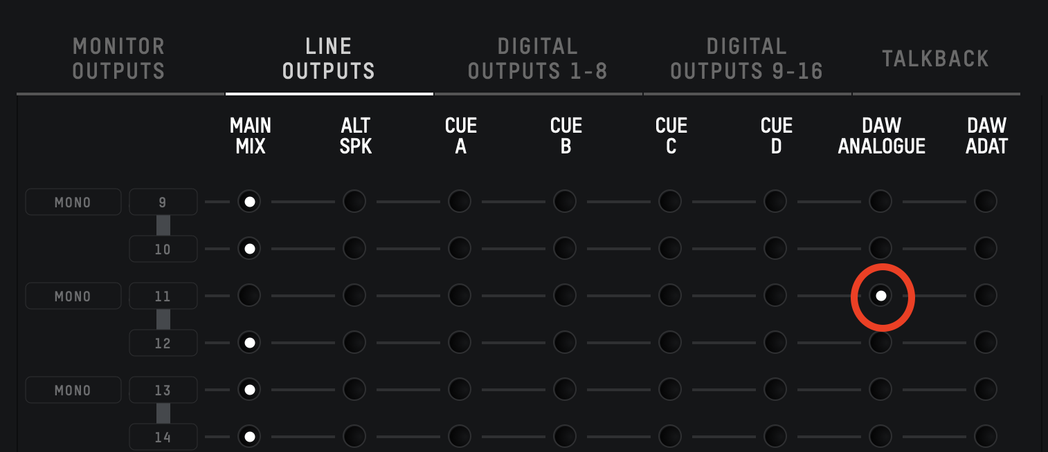 iD48 Line Output Routing
