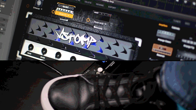 VStomp Ampアプリとの使用例