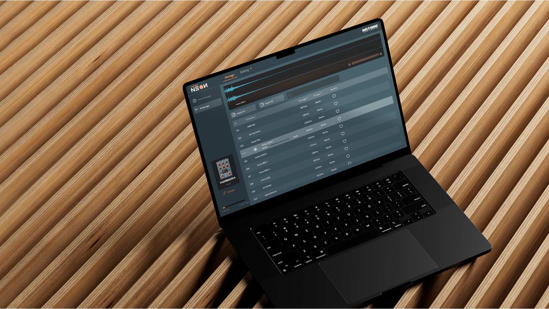 Neon Collector Software on Laptop
