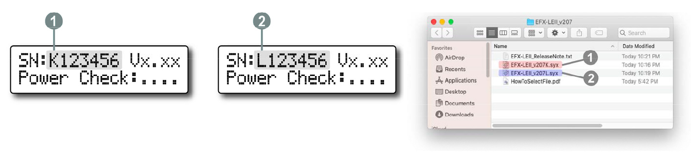EFX-LE II Firmware Update
