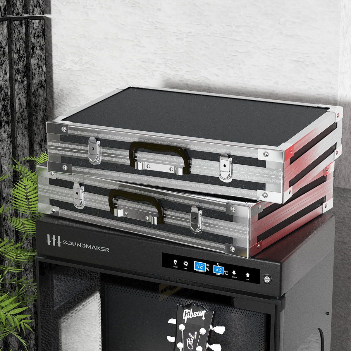 庫上にエフェクターケース等を収納できるイメージ