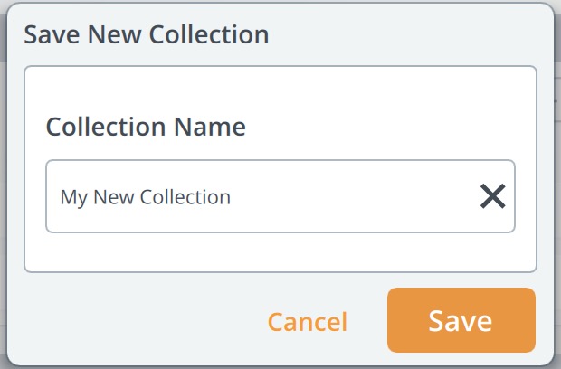 Save new collection dialog