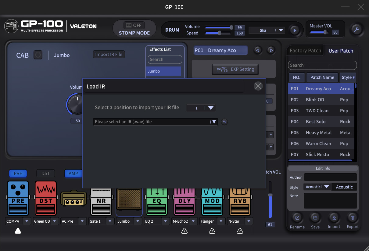 GP-100VT editing software